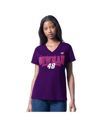 G-III 4Her by Carl Banks - Women's Purple Alex Bowman Cheer Dance V-Neck T-Shirt
