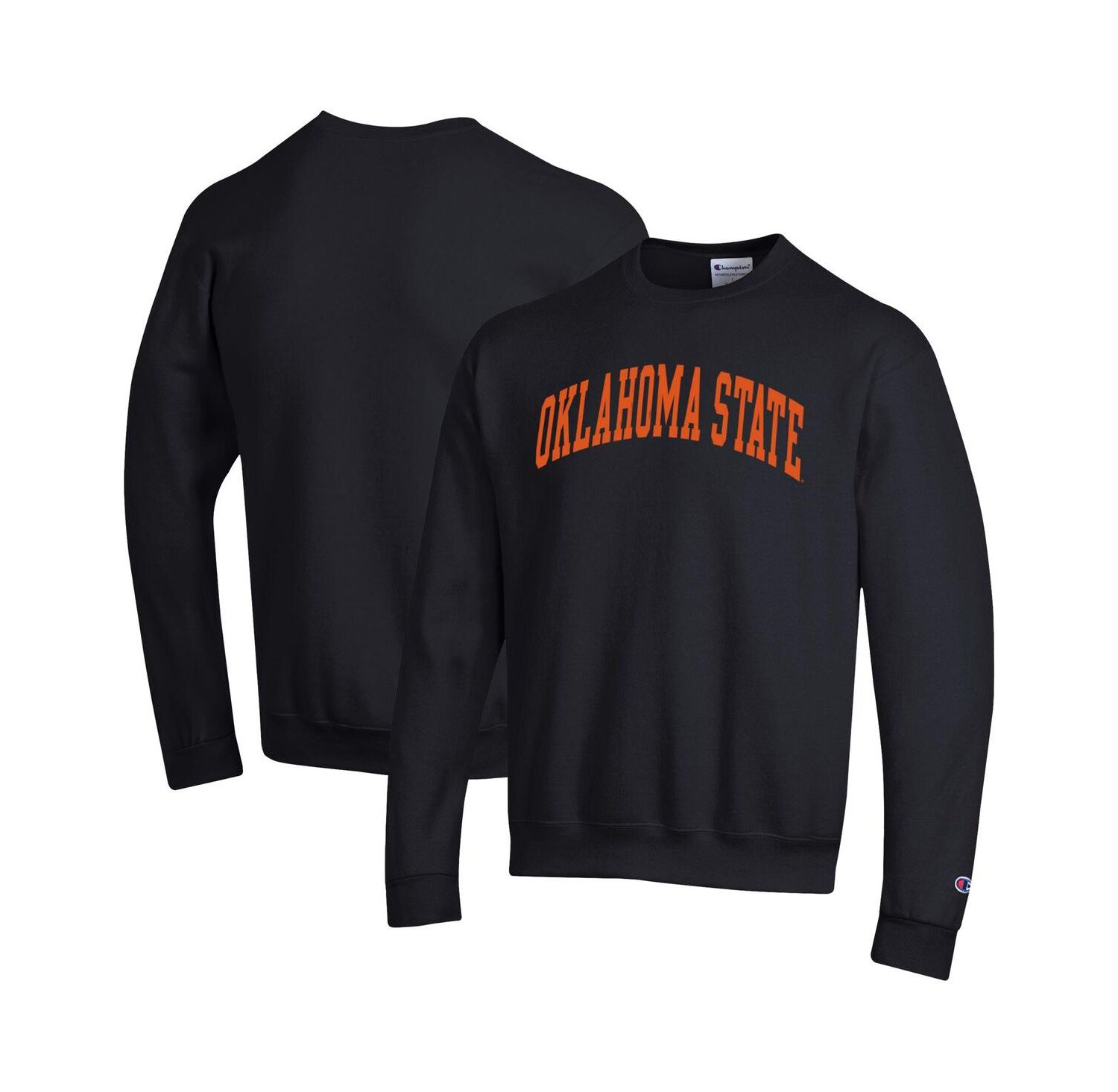 Men's Black Oklahoma State Cowboys Basic Arch Fleece Pullover Sweatshirt