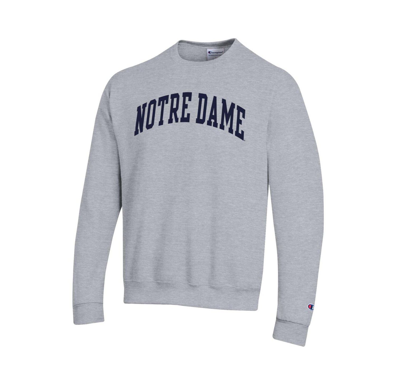 Men's Heather Gray Notre Dame Fighting Irish Basic Arch Fleece Pullover Sweatshirt