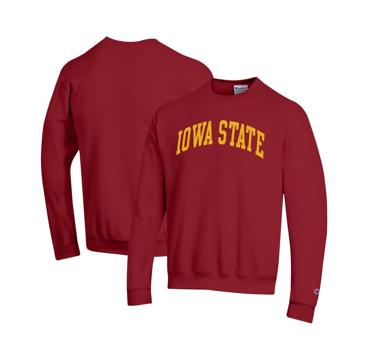 Men's Cardinal Iowa State Cyclones Basic Arch Fleece Pullover Sweatshirt