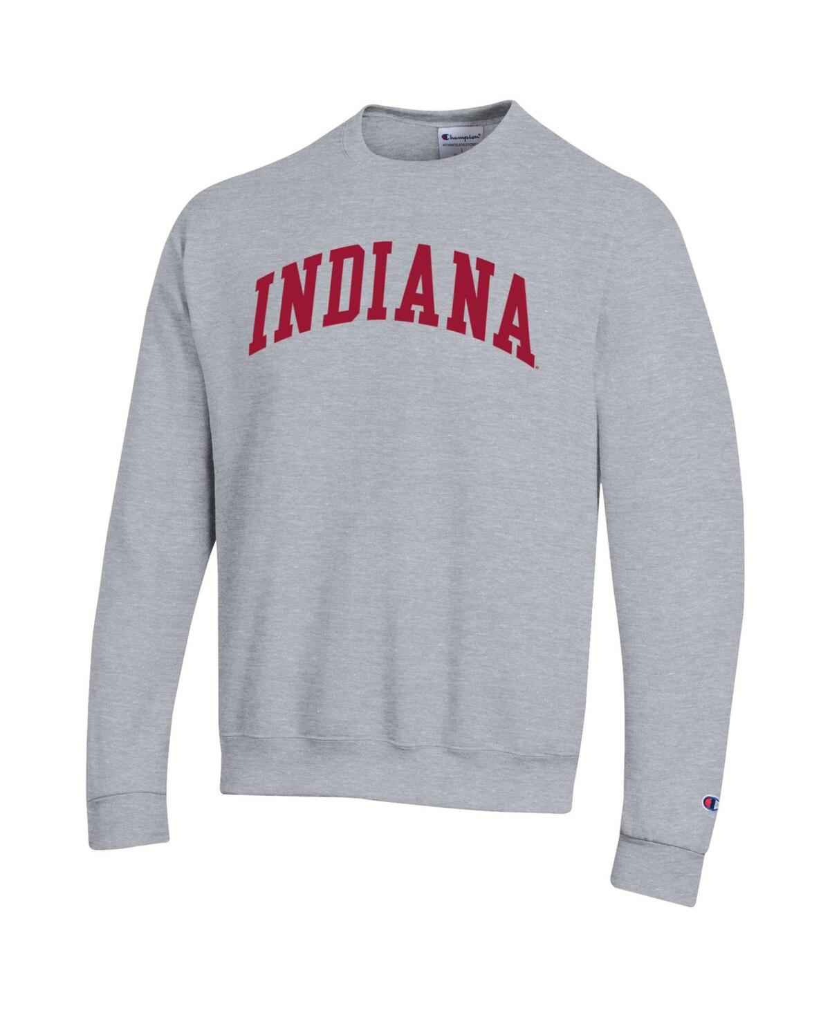 Champion Men's Heather Gray Indiana Hoosiers Basic Arch Fleece Pullover Sweatshirt In Gray