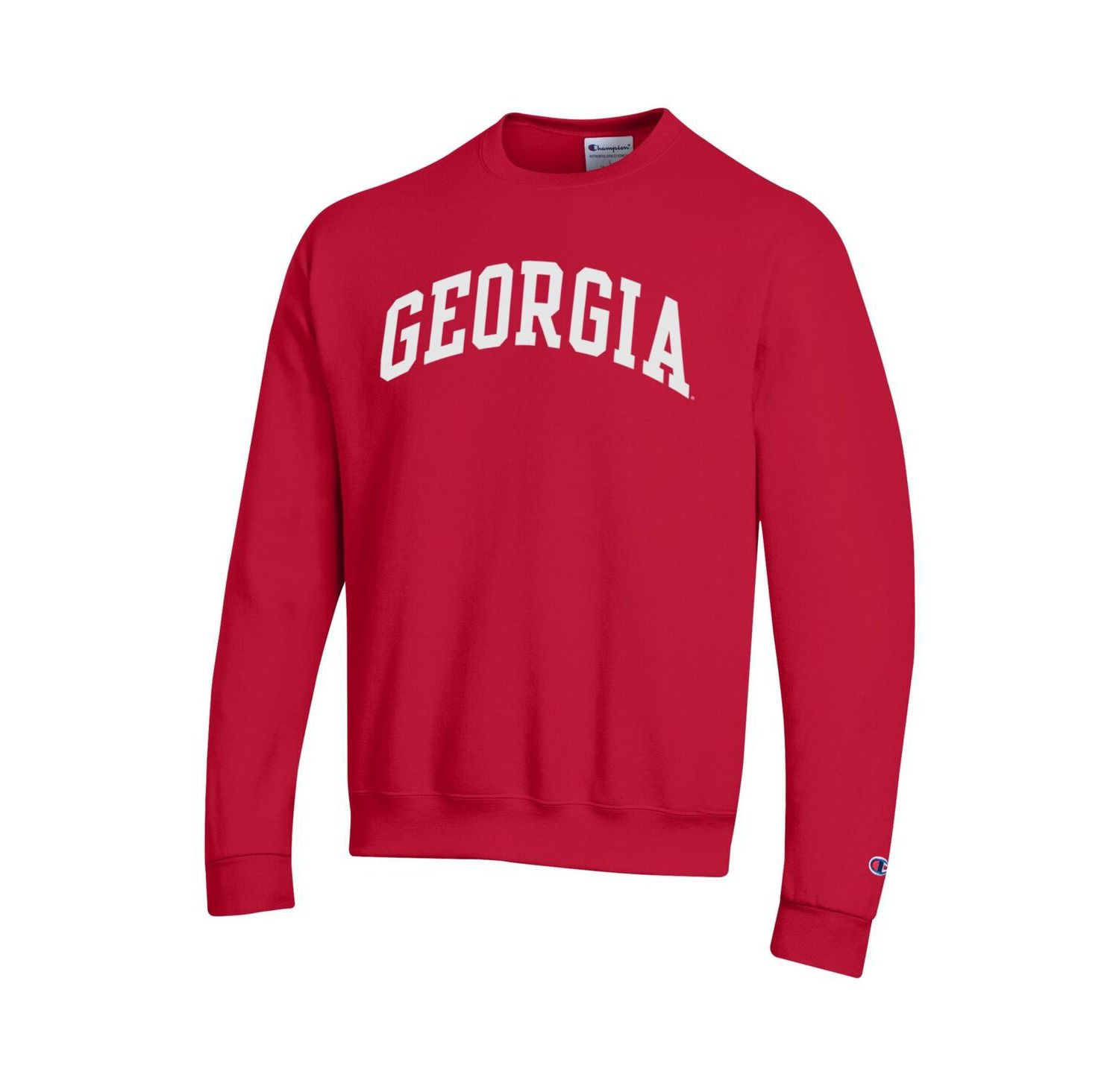 Men's Red Georgia Bulldogs Basic Arch Fleece Pullover Sweatshirt