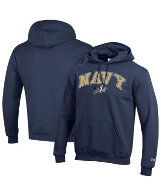 Champion - Men's Navy Midshipmen Arched Logo Fleece Pullover Hoodie