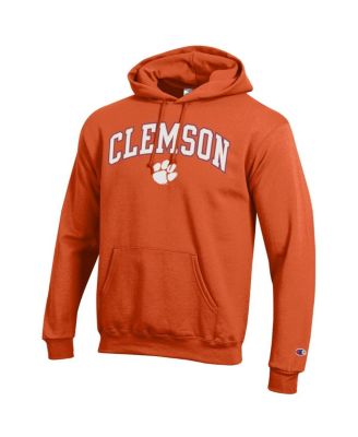Men's Orange Clemson Tigers Arched Logo Fleece Pullover Hoodie