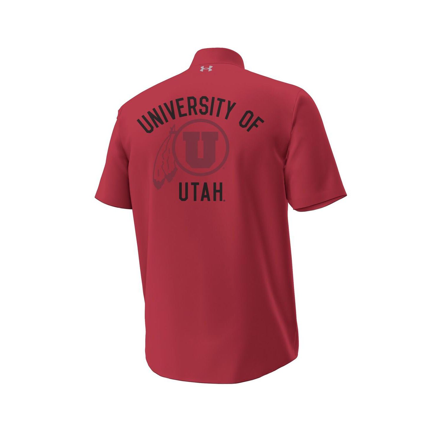 Men's Red Utah Utes Gameday ArmourFuse Camp Button-Up Shirt