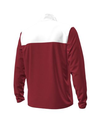 Men's Garnet/White South Carolina Gamecocks Green Blocked Quarter-Zip Pullover Hoodie