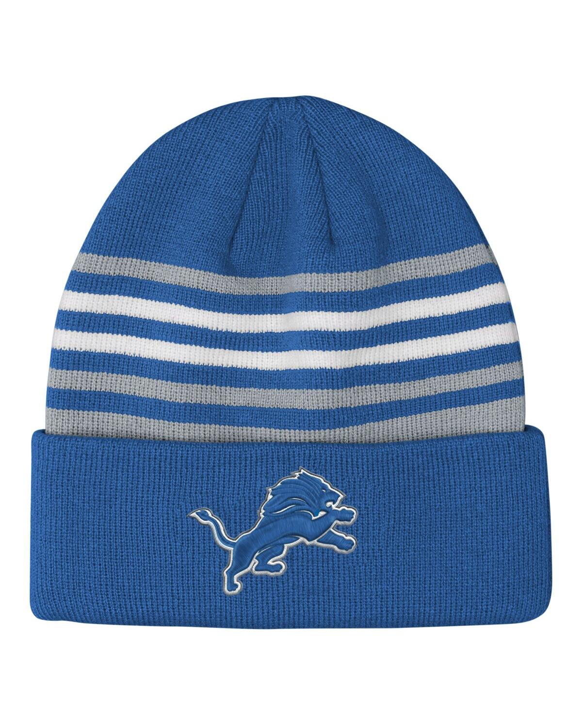 Outerstuff Big Boys And Girls Blue Detroit Lions Essentials Cuffed Knit Hat In Blue