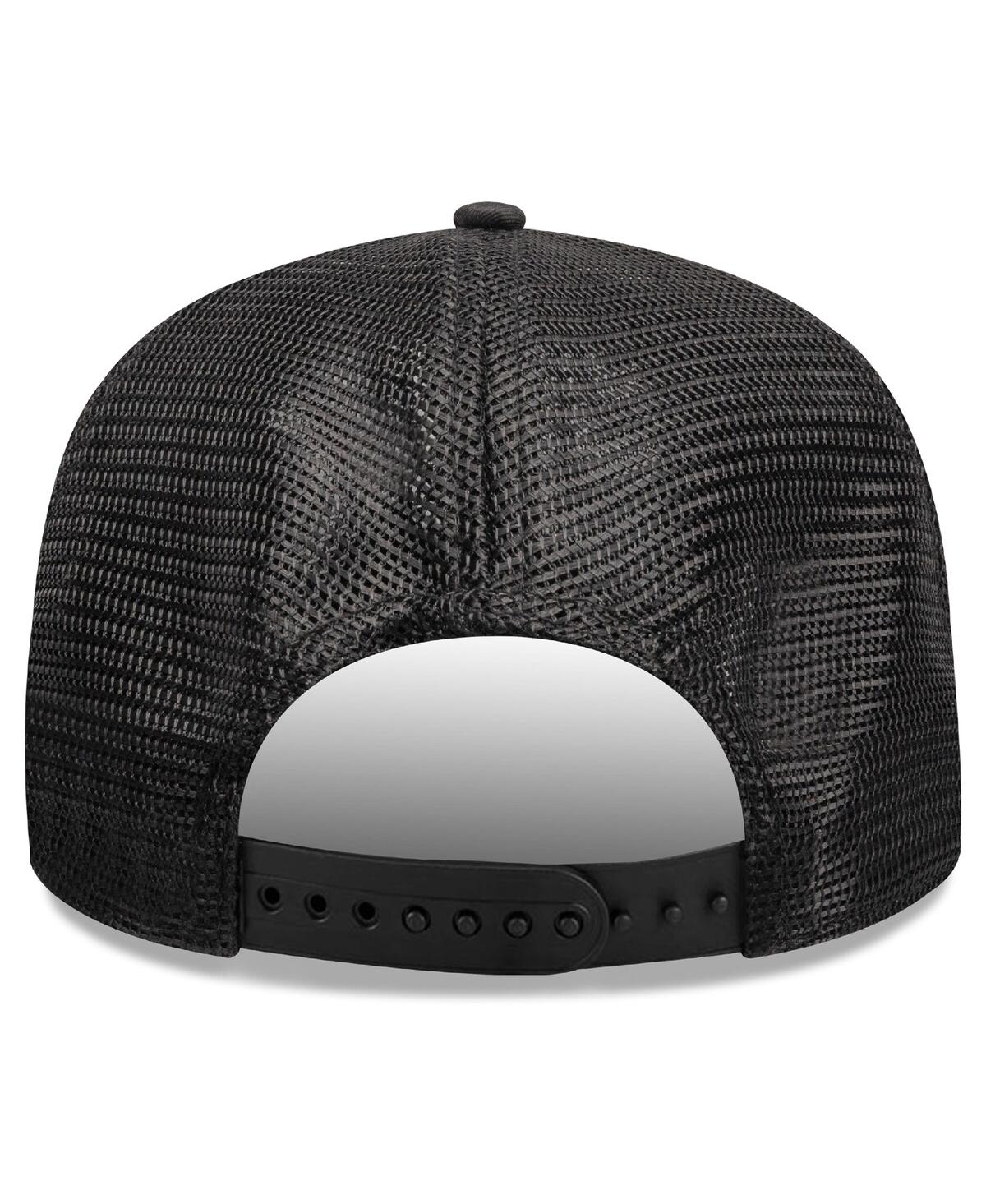 New Era Men's Black Boston Celtics Quilted Nylon 9seventy Trucker Adjustable Hat In Black
