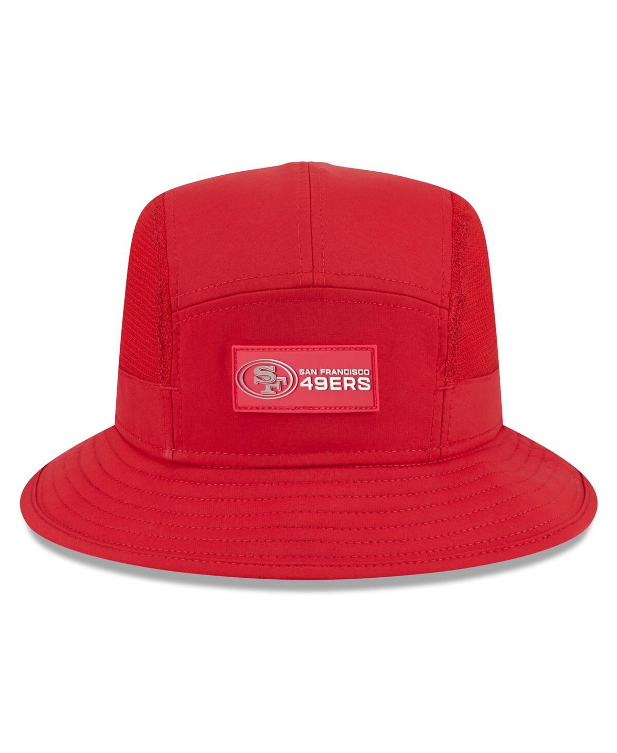 New Era Men's Scarlet San Francisco 49ers 2025 Sideline Bucket Hat In Red