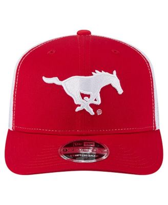 Men's Red SMU Mustangs Team 9SEVENTY COOLERA Trucker Adjustable Hat