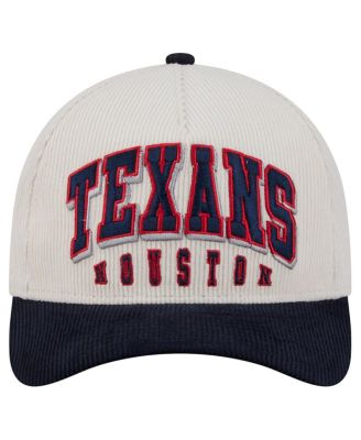 Men's Cream/Navy Houston Texans Two-Tone Sided Corduroy 9FORTY A-Frame Adjustable Hat