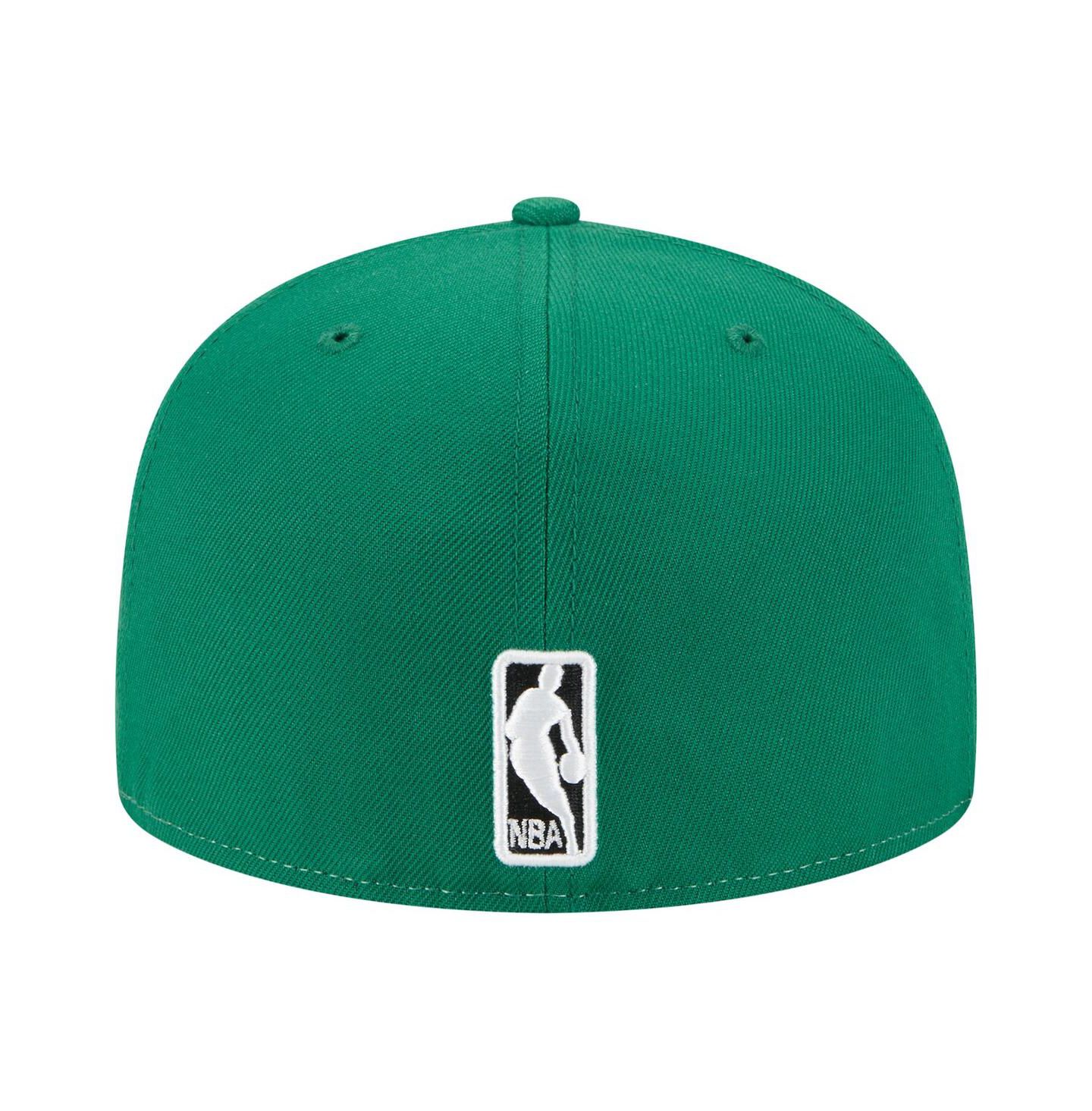 Мужская кепка New Era White/Kelly Green Boston Celtics Repeat 59Fifty Fitted Hat — фото 2