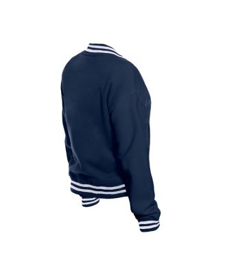 Women's Navy Tennessee Titans Throwback Fleece Full-Snap Jacket