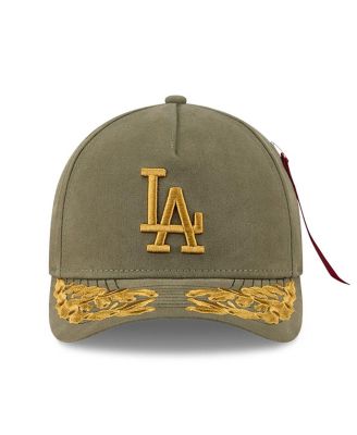Men's Olive Los Angeles Dodgers A-Frame 9FORTY Adjustable Hat