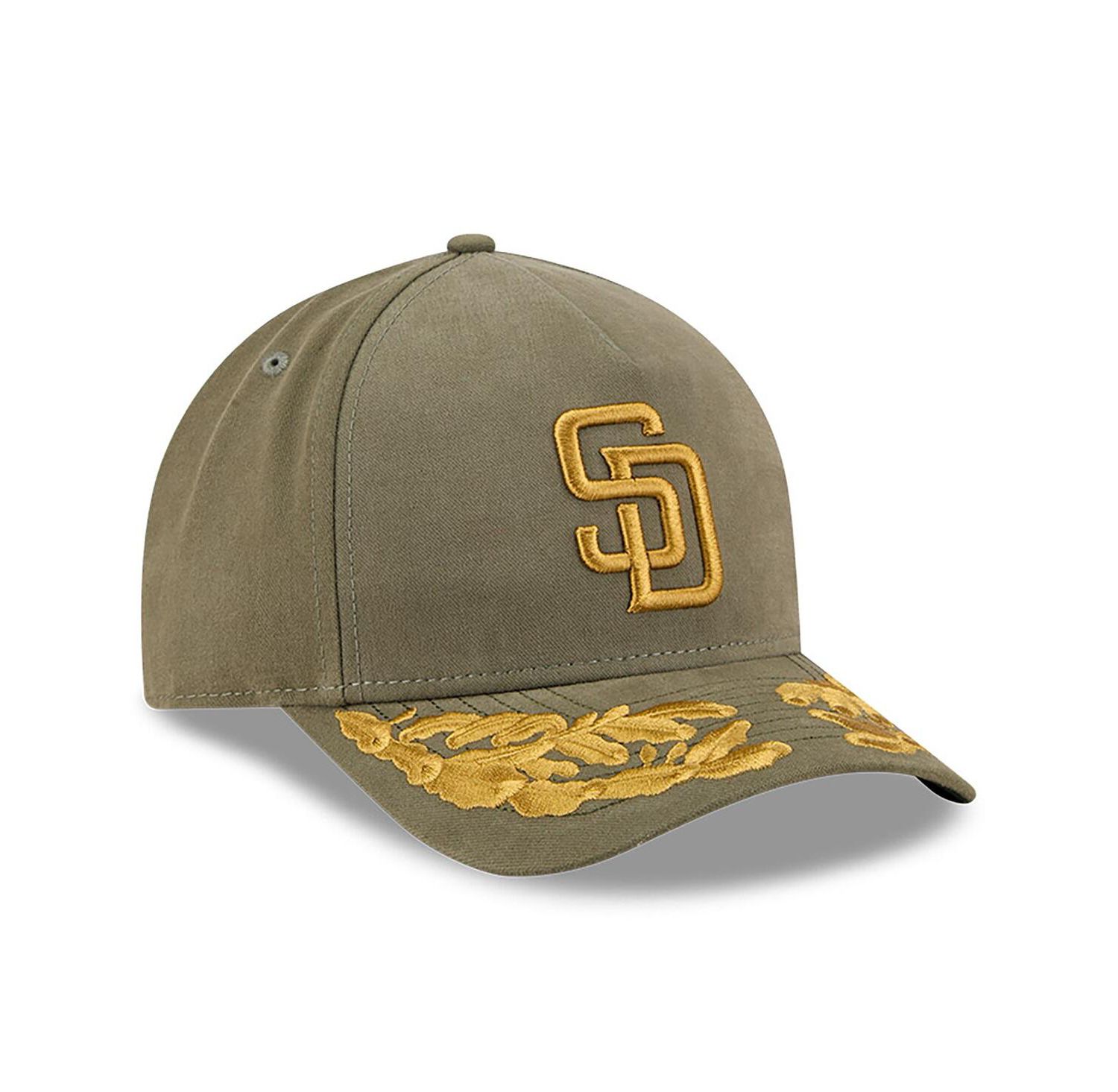 Men's Olive San Diego Padres A-Frame 9FORTY Adjustable Hat