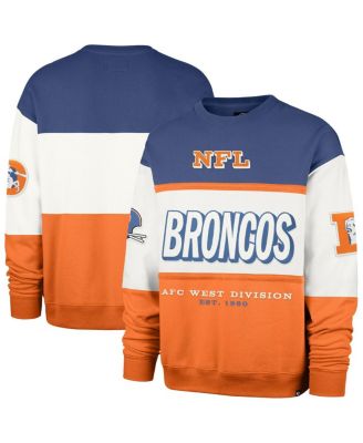 '47 Brand - Men's Royal/Orange Denver Broncos Throwback Breeze Maximalist Sweatshirt