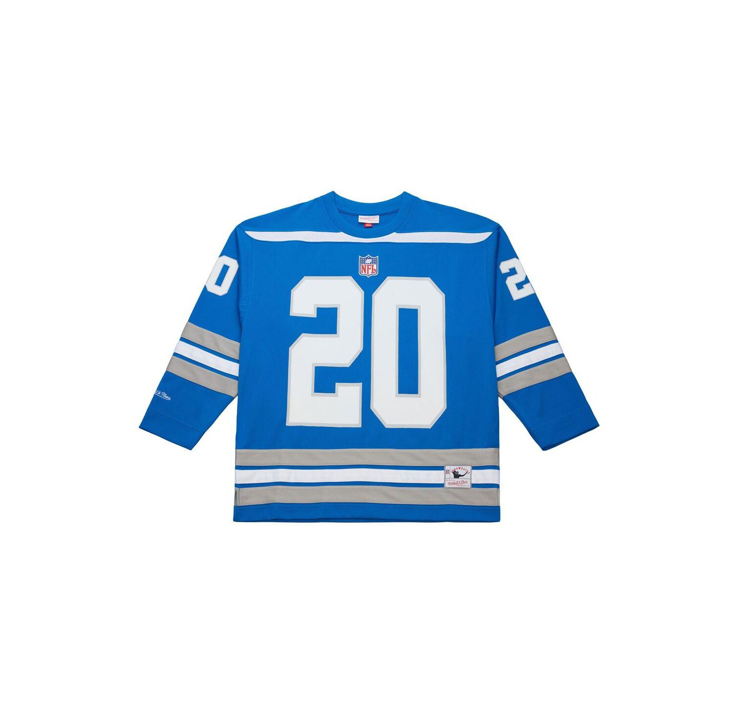 Men's Barry Sanders Blue Detroit Lions Maxxed Out Fashion Hockey Jersey