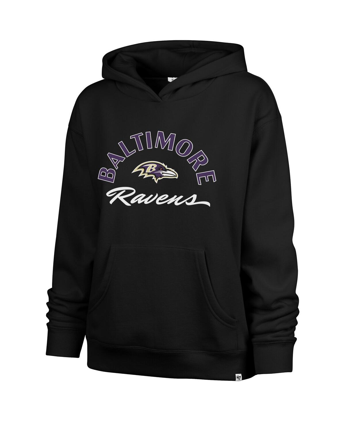 47 Brand Women'sâ Black Baltimore Ravens Whirlwind Naomi Pullover Hoodie In Black