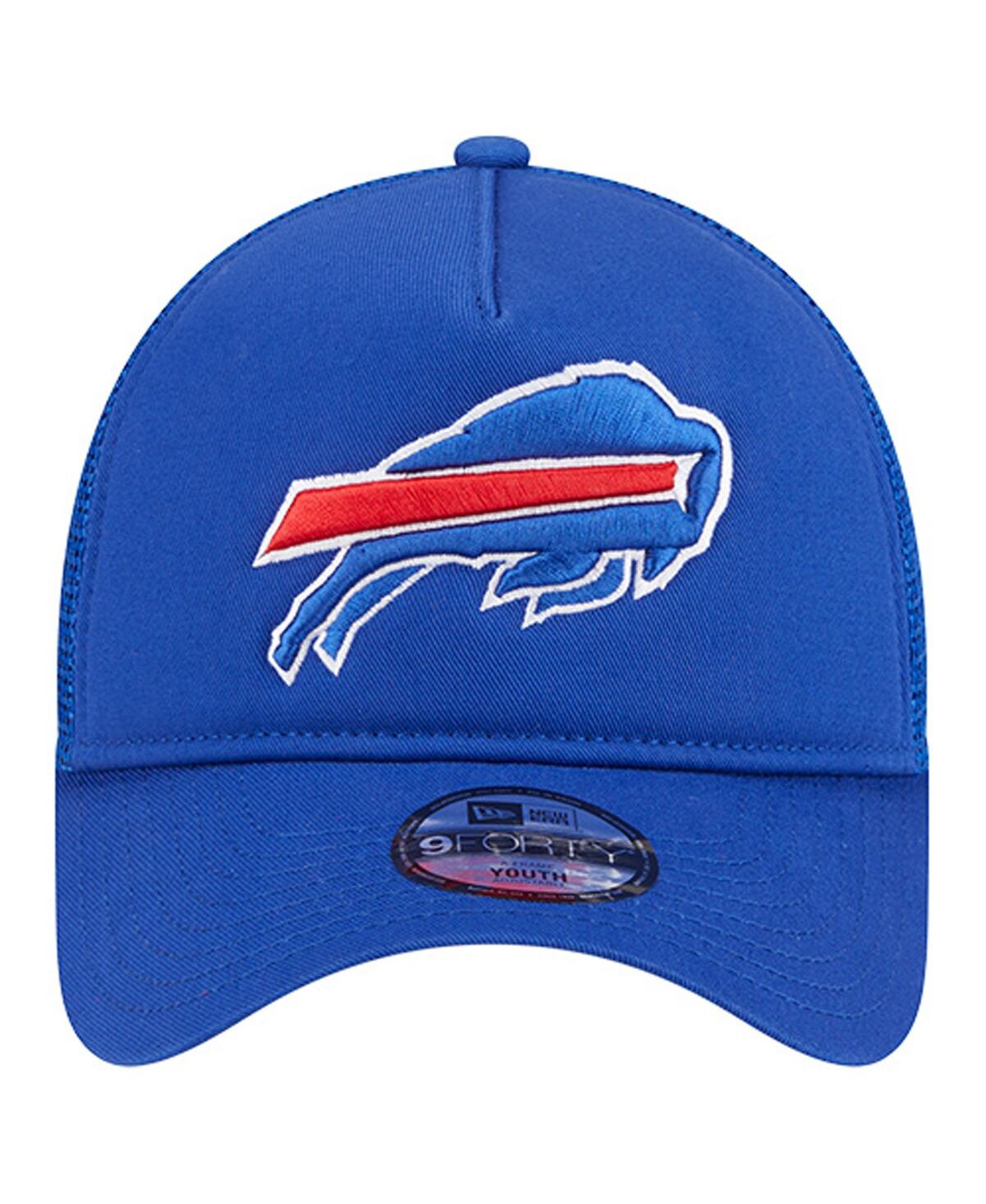New Era Toddler Royal Buffalo Bills Main 9forty A-frame Trucker Adjustable Hat In Blue