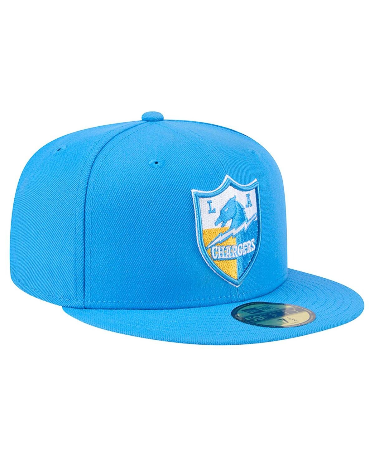 New Era Men's Powder Blue Los Angeles Chargers Throwback Main 59FIFTY Fitted Hat