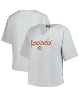 Fanatics - Women's Gray Florida State Seminoles Plus Size Winning Gear Notch Neck T-Shirt