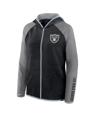 Women's Black Las Vegas Raiders Plus Size End Around Pass Full-Zip Hoodie