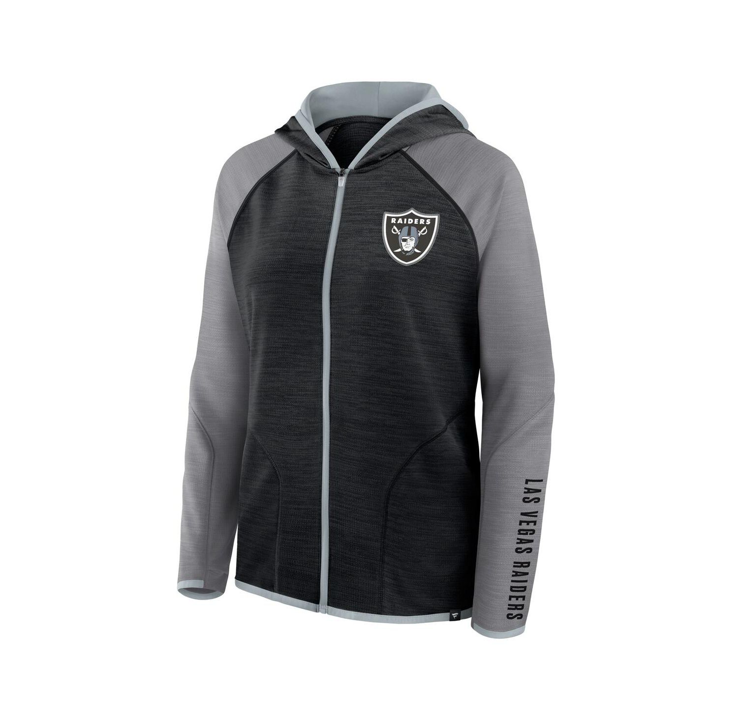 Women's Black Las Vegas Raiders Plus Size End Around Pass Full-Zip Hoodie
