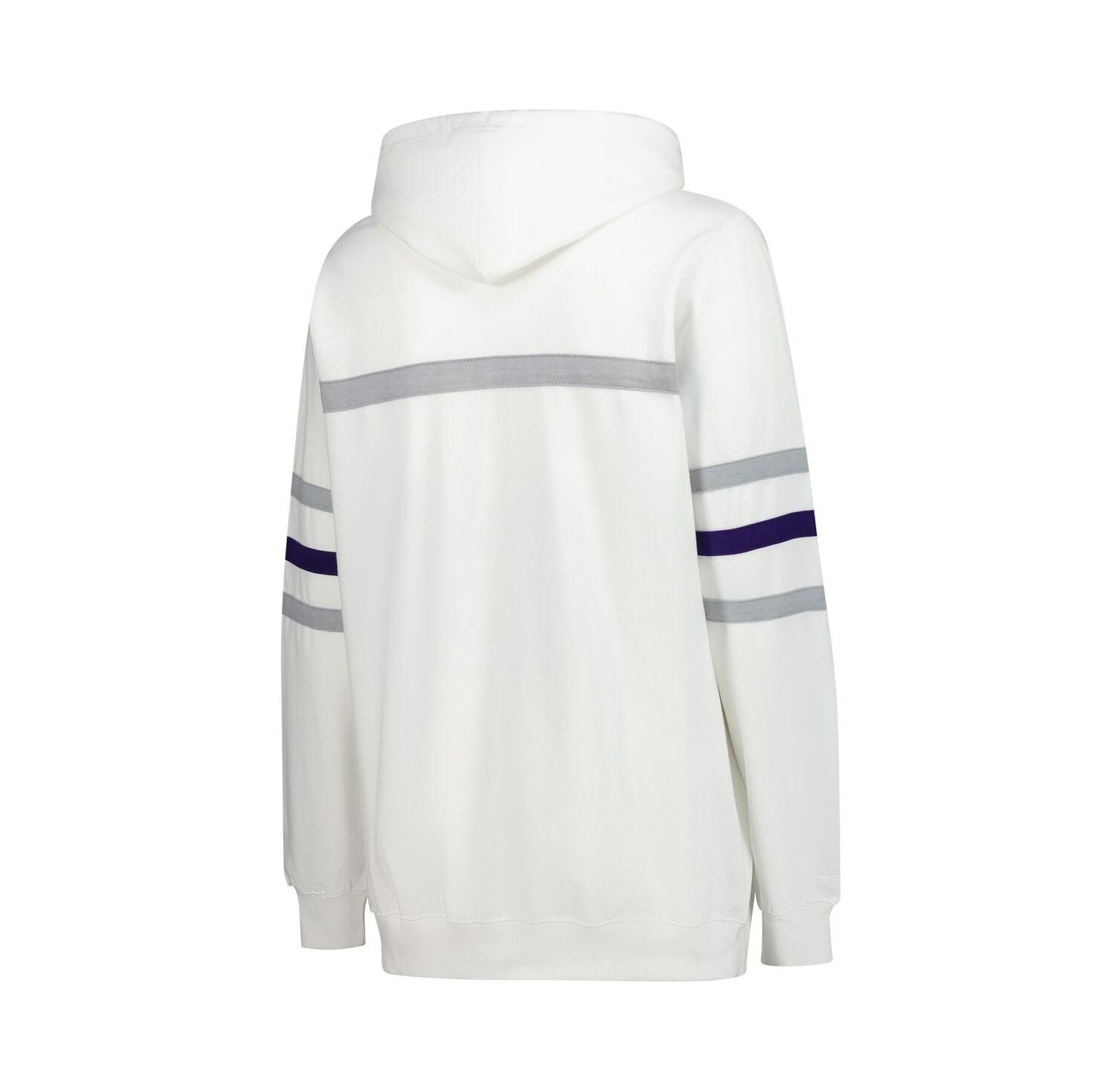 Women's White Baltimore Ravens Plus Size Head Coach Throwback Pullover Hoodie