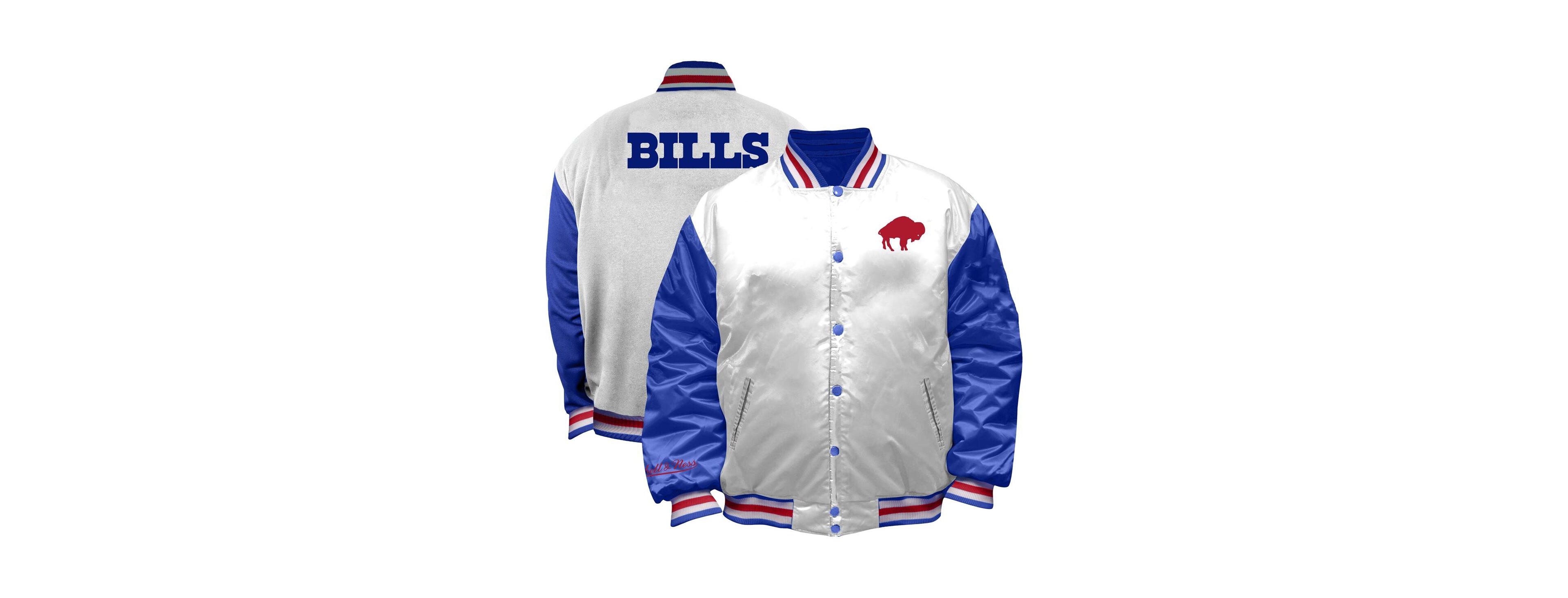 Mitchell & Ness Women's White Buffalo Bills Throwback Plus Full-Snap Satin Jacket