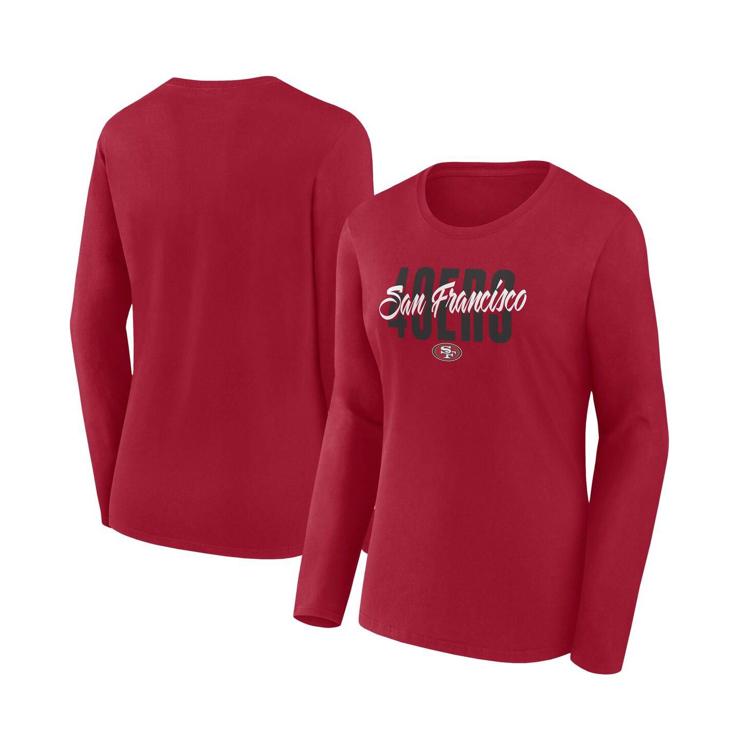 Женская футболка Fanatics Scarlet San Francisco 49ers Long Sleeve Scoop Neck — фото 1