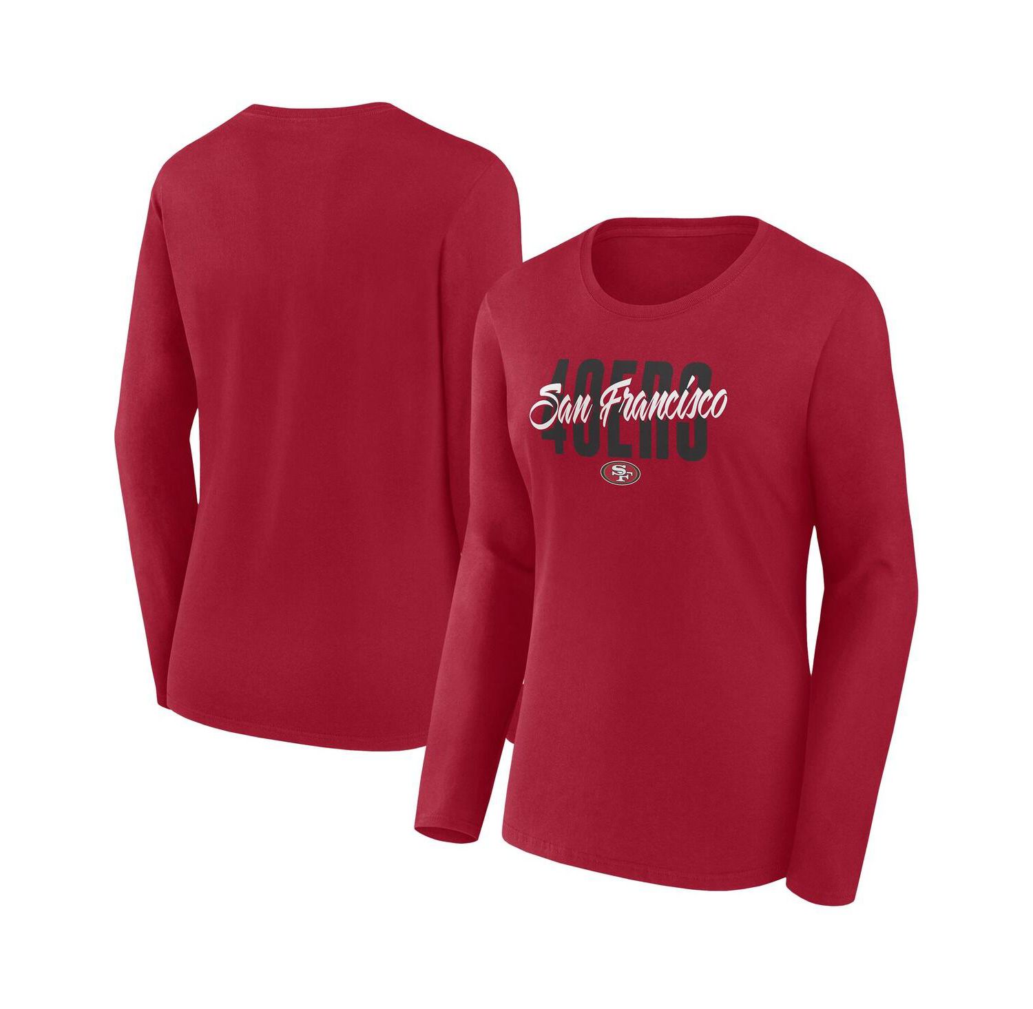 Women's Scarlet San Francisco 49ers Long Sleeve Scoop Neck T-Shirt