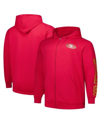 Fanatics - Men's Scarlet San Francisco 49ers Big Tall Sleeve Hit Full-Zip Hoodie