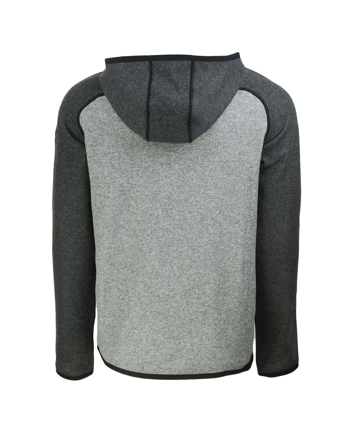 Cutter & Buck Men's Heather Gray/heather Charcoal Philadelphia Eagles Throwback Mainsail Sweater-knit Full-zip Hoo In Gray