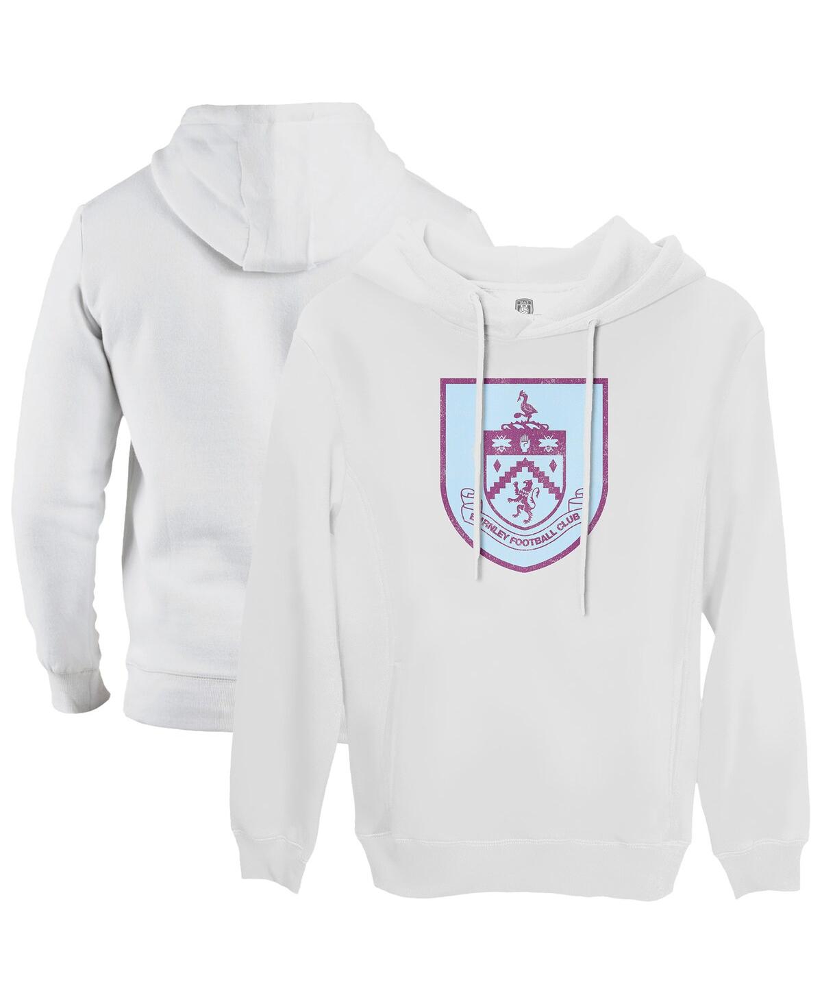 1863fc Men's White Burnley Color Badge Fleece Pullover Hoodie In White