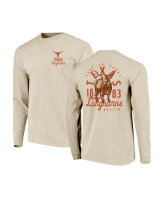 Men's Natural Texas Longhorns Comfort Colors Mascot Overlay Long Sleeve T-Shirt