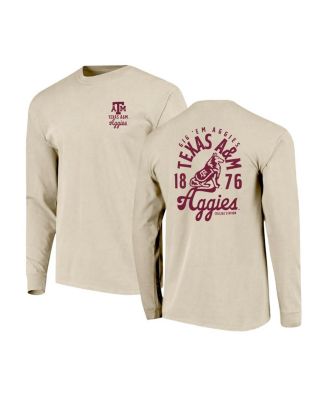 Men's Natural Texas A&M Aggies Comfort Colors Mascot Overlay Long Sleeve T-Shirt