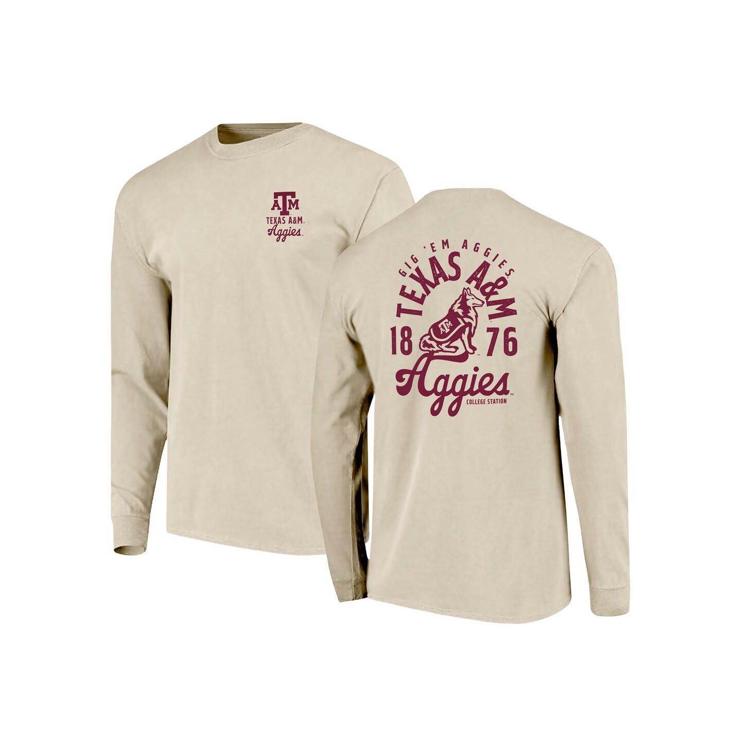 Мужская футболка Image One Natural Texas A&M Aggies Comfort Colors Mascot Overlay Long Sleeve — фото 1
