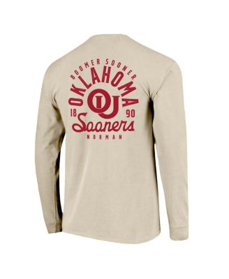 Men's Natural Oklahoma Sooners Comfort Colors Mascot Overlay Long Sleeve T-Shirt
