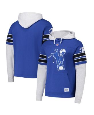 '47 Brand - Men's Royal Indianapolis Colts Throwback Double Header Blitz Cornerback Hoodie