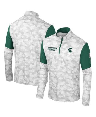 Colosseum - Men's Camo Michigan State Spartans OHT Military Appreciation Tomahawk Quarter-Zip Windshirt