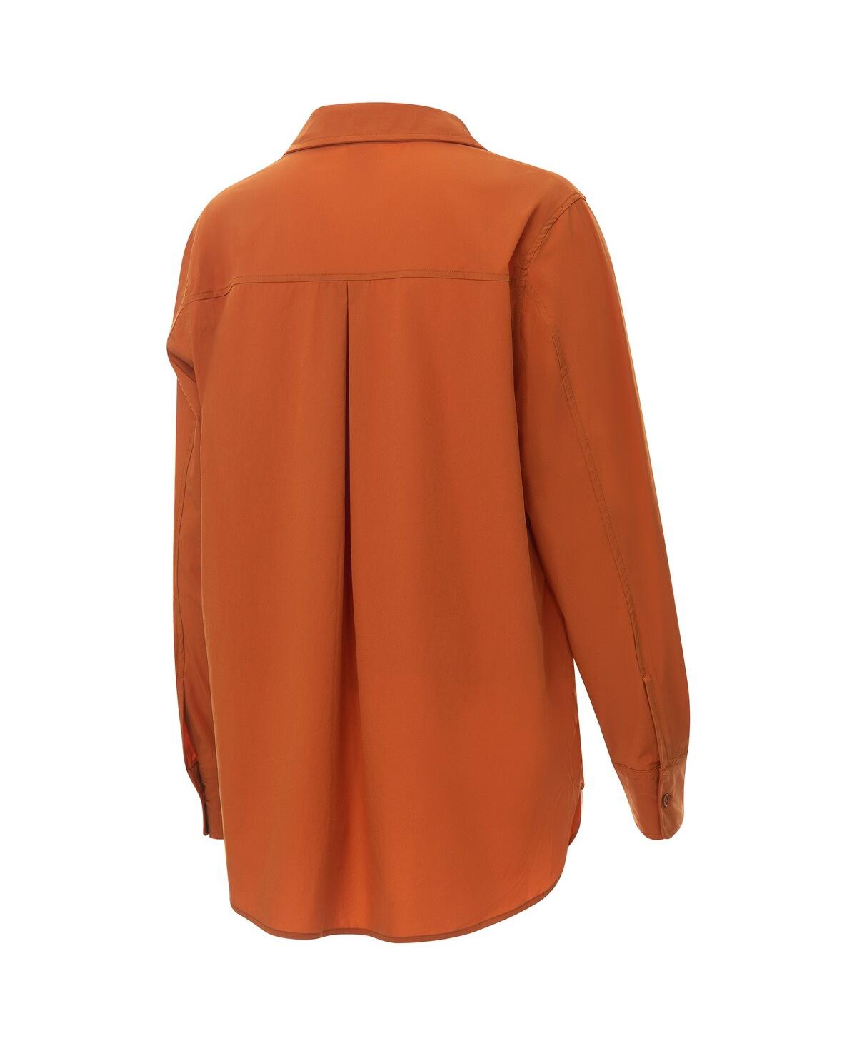 Zoozatz Women's Burnt Orange Texas Longhorns Stretch Woven Button-up Shirt In Orange