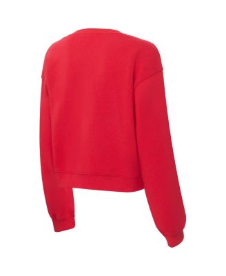 Women's Red Georgia Bulldogs Chenille Cropped Sweatshirt