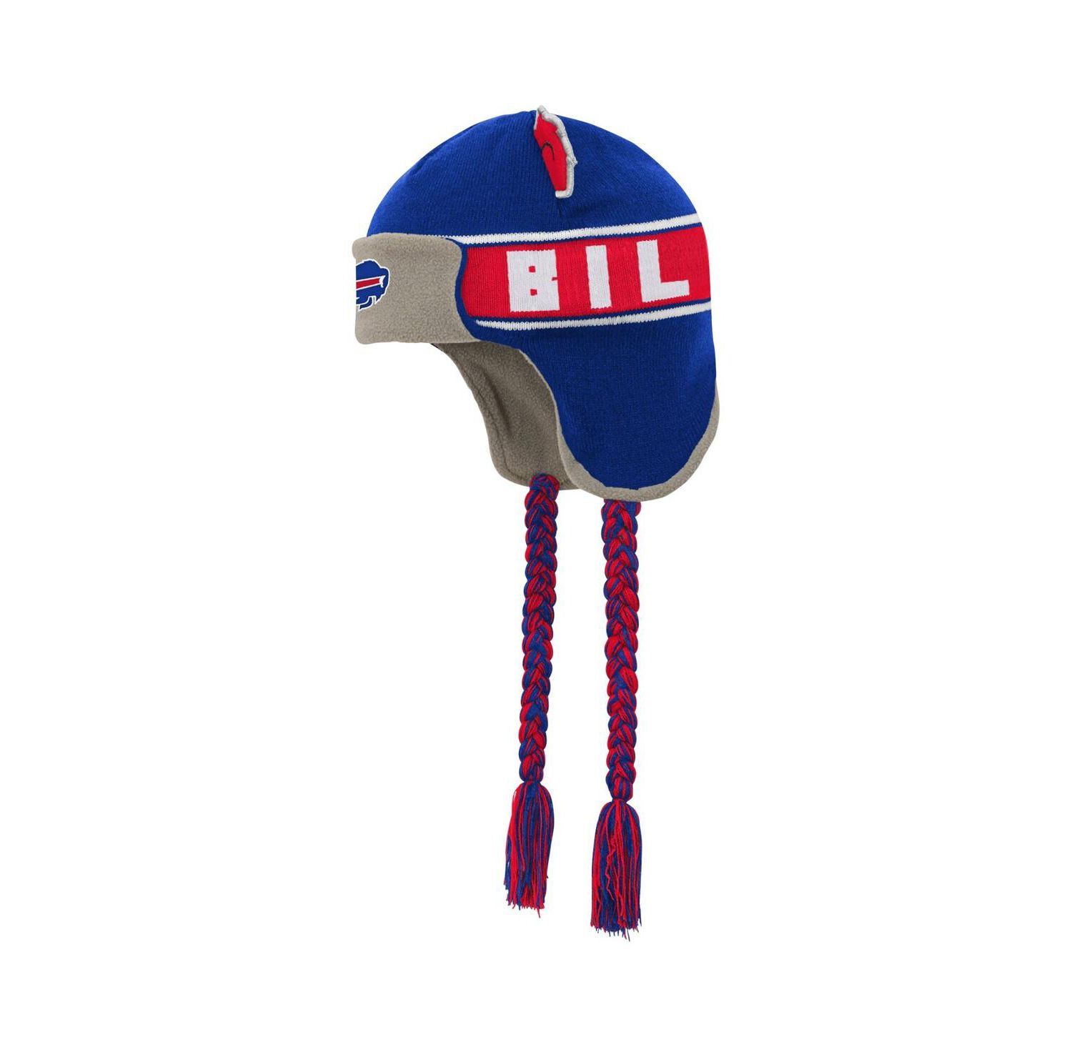 Big Boys and Girls Royal Buffalo Bills Wordmark Ears Trooper Knit Hat