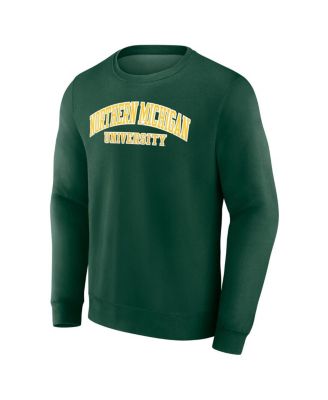 Men's Green Northern Michigan Wildcats Short Name Pullover Sweatshirt