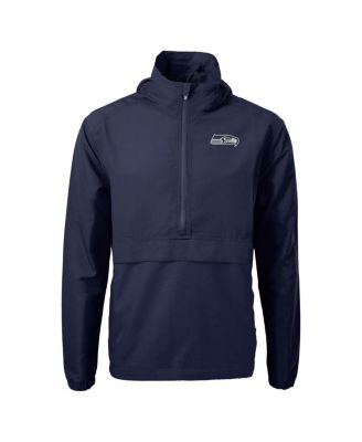 Men's Navy Seattle Seahawks Charter Anorak Half-Zip Jacket