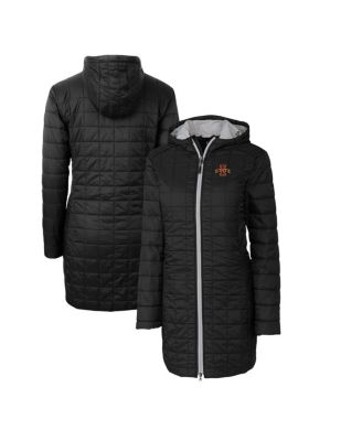 Cutter & Buck - Women's Black Iowa State Cyclones Rainier PrimaLoft Hooded Long Coat