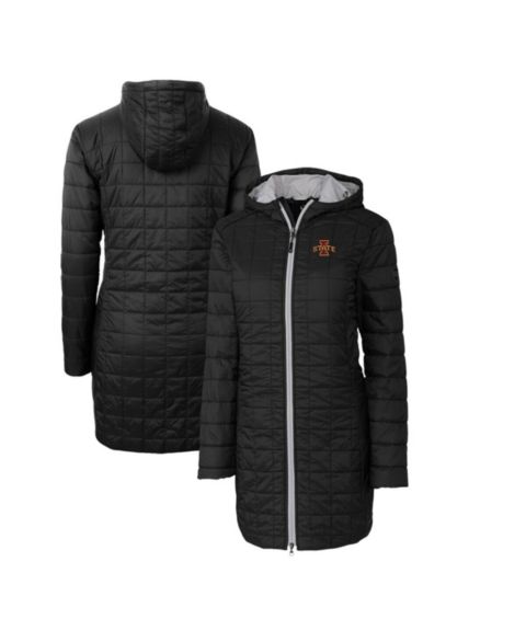 Женские куртки Cutter & Buck Black Iowa State Cyclones Rainier PrimaLoft Hooded Long Coat