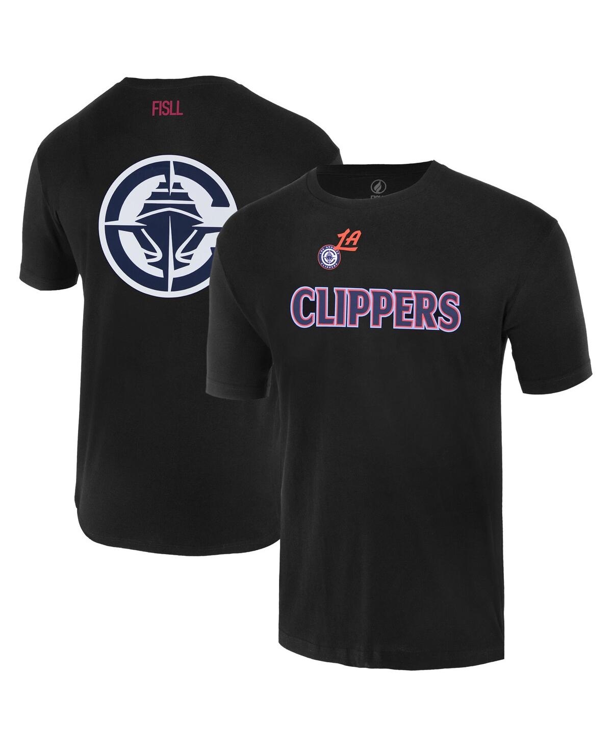 Fisll Men's And Women's Black La Clippers Oversize Logo T-shirt In Black