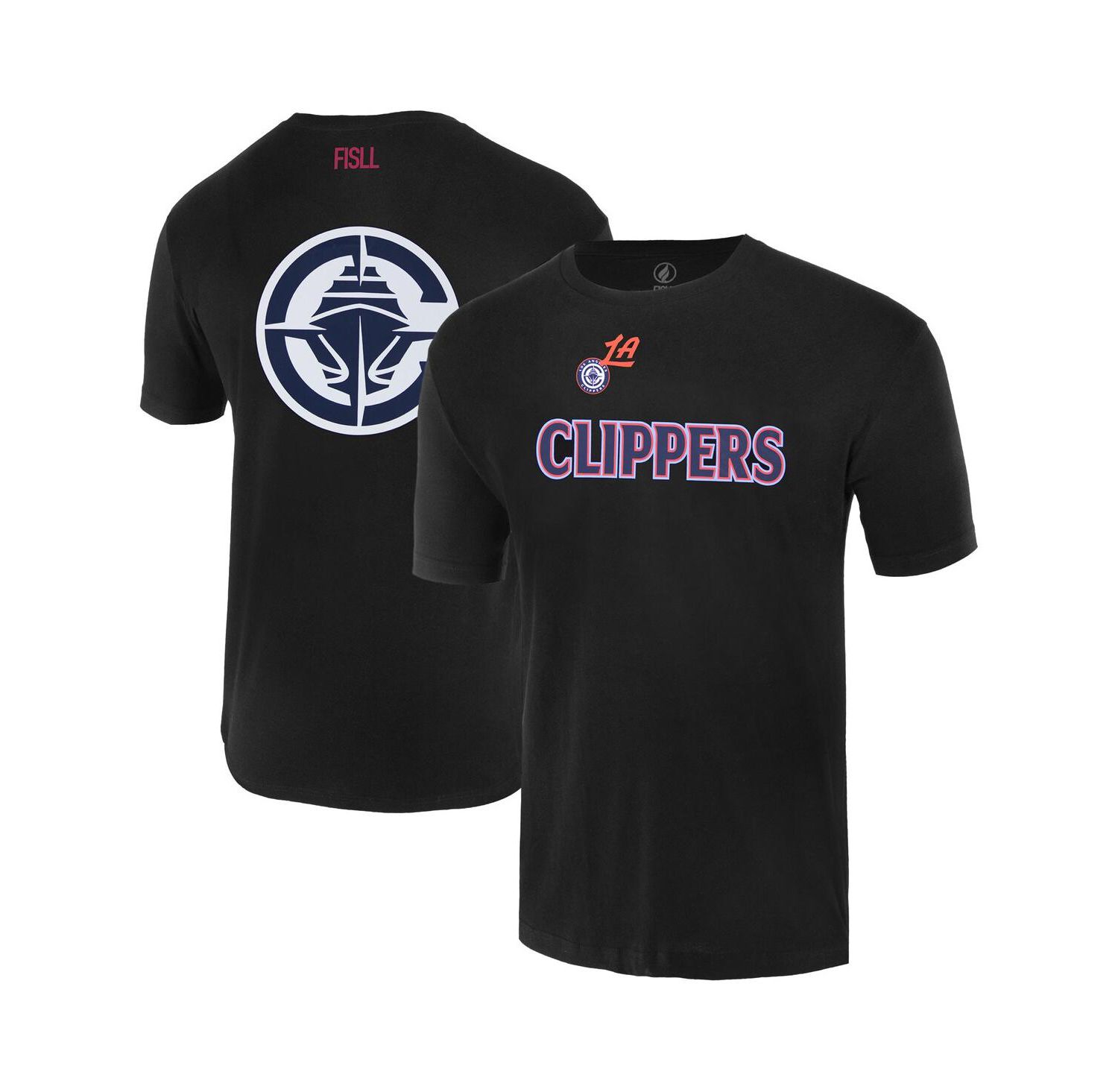 Men's and Women's Black LA Clippers Oversize Logo T-Shirt