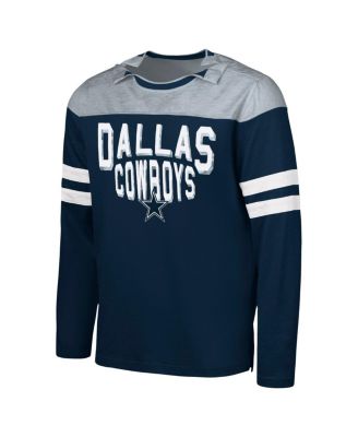 Men's Navy/Silver Dallas Cowboys Adaptive Hail Mary Long Sleeve T-Shirt